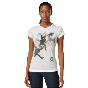 Official Vintage Jonas Brothers White Graphic Short Sleeve T-Shirt size L